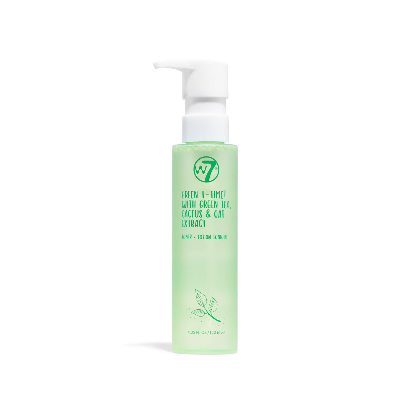 W7 Green T-Time Face Toner - Green Tea and Natural Extracts - Oil & Pore Reduction Facial Toner