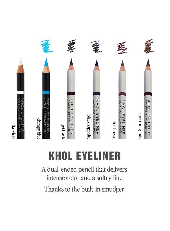 Khôl Eyeliner | Waterproof Eyeliner Pencil with Built-in Smudger | Long-Lasting Intense Color | Vegan I FTA White