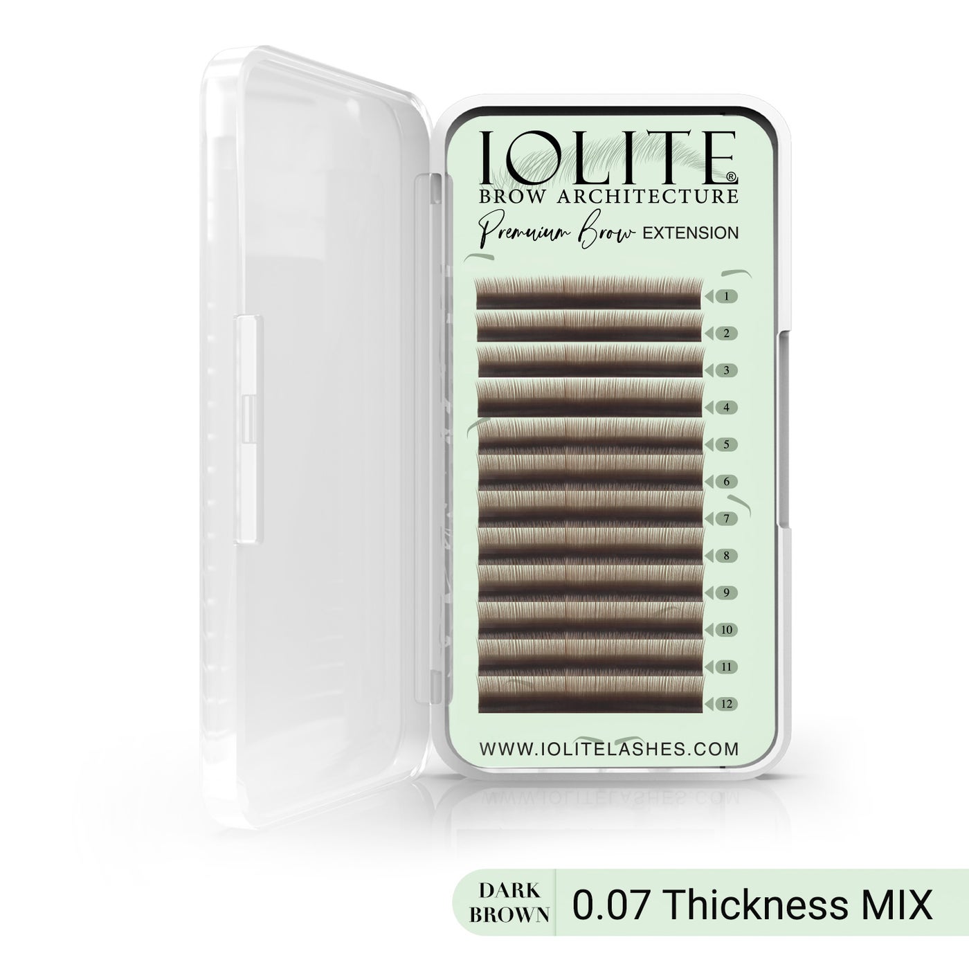 Premium Eyebrow Extension Brow Natural False Eyebrows in Tray - Brow Extension 0.07T Thickness ; Length - 8mm, 9mm, Mix - Dark Brown - Mix