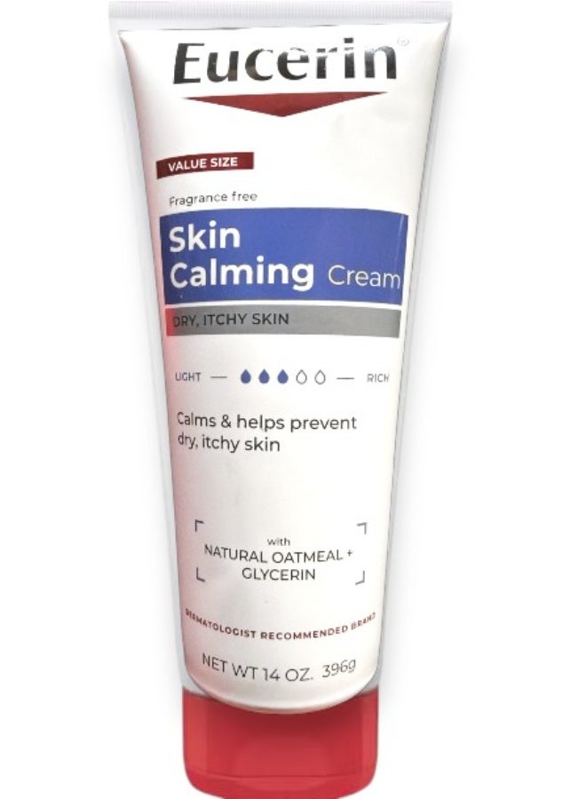 Skin Calming Cream - Full Body Lotion for Dry, Itchy Skin, Natural Colloidal Oatmeal Enriched - 14 oz. Tube