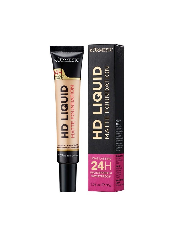 HD Liquid Foundation #520 30g - Lightweight & Long-lasting