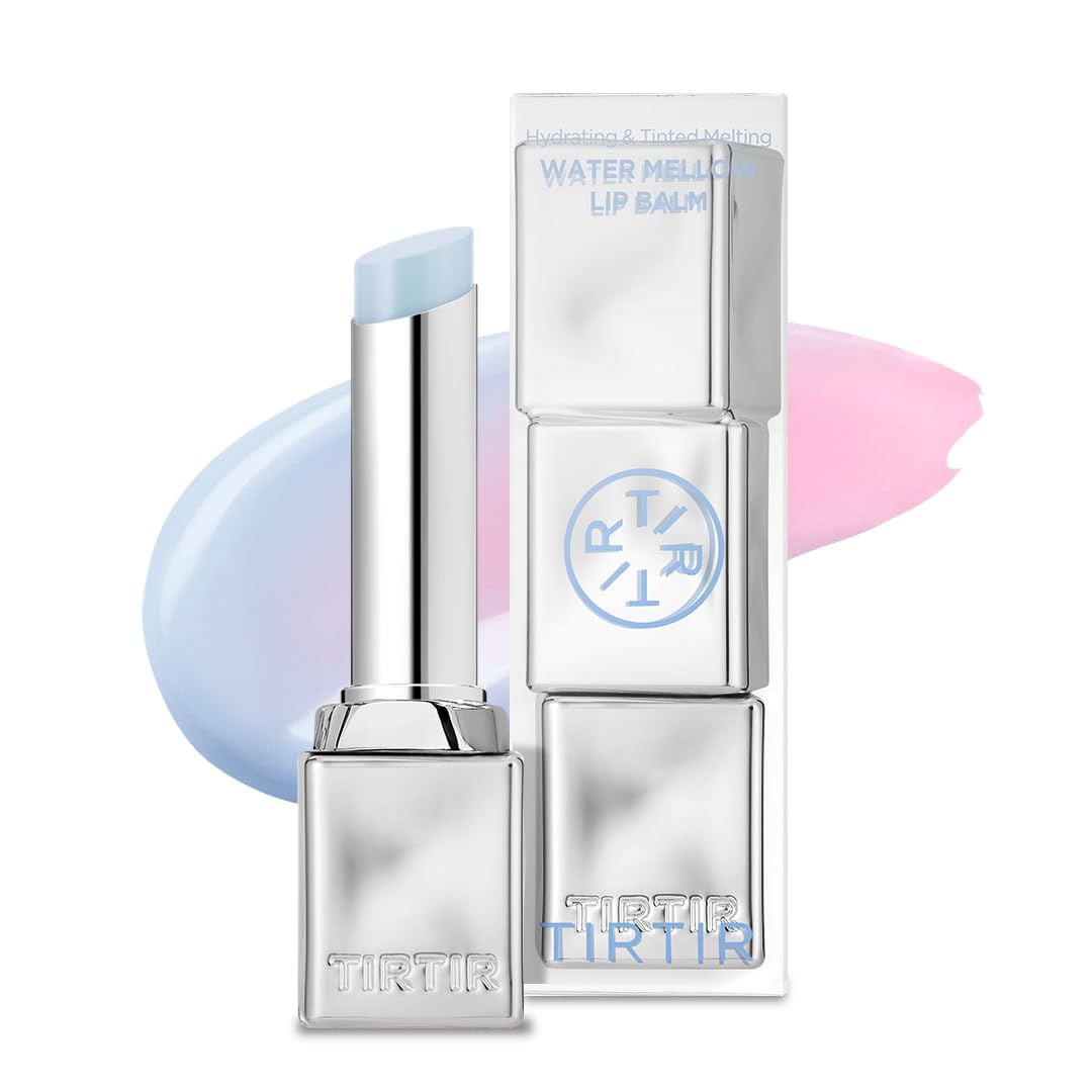 TIRTIR Water Mellow Lip Balm, 01 Icy Blue, 0.11 Fl Oz â€“ pH Color Changing Organic Korean Lip Care, Lightweight Deep Hydration Lip Moisturizer for Women Men, Paraben Free