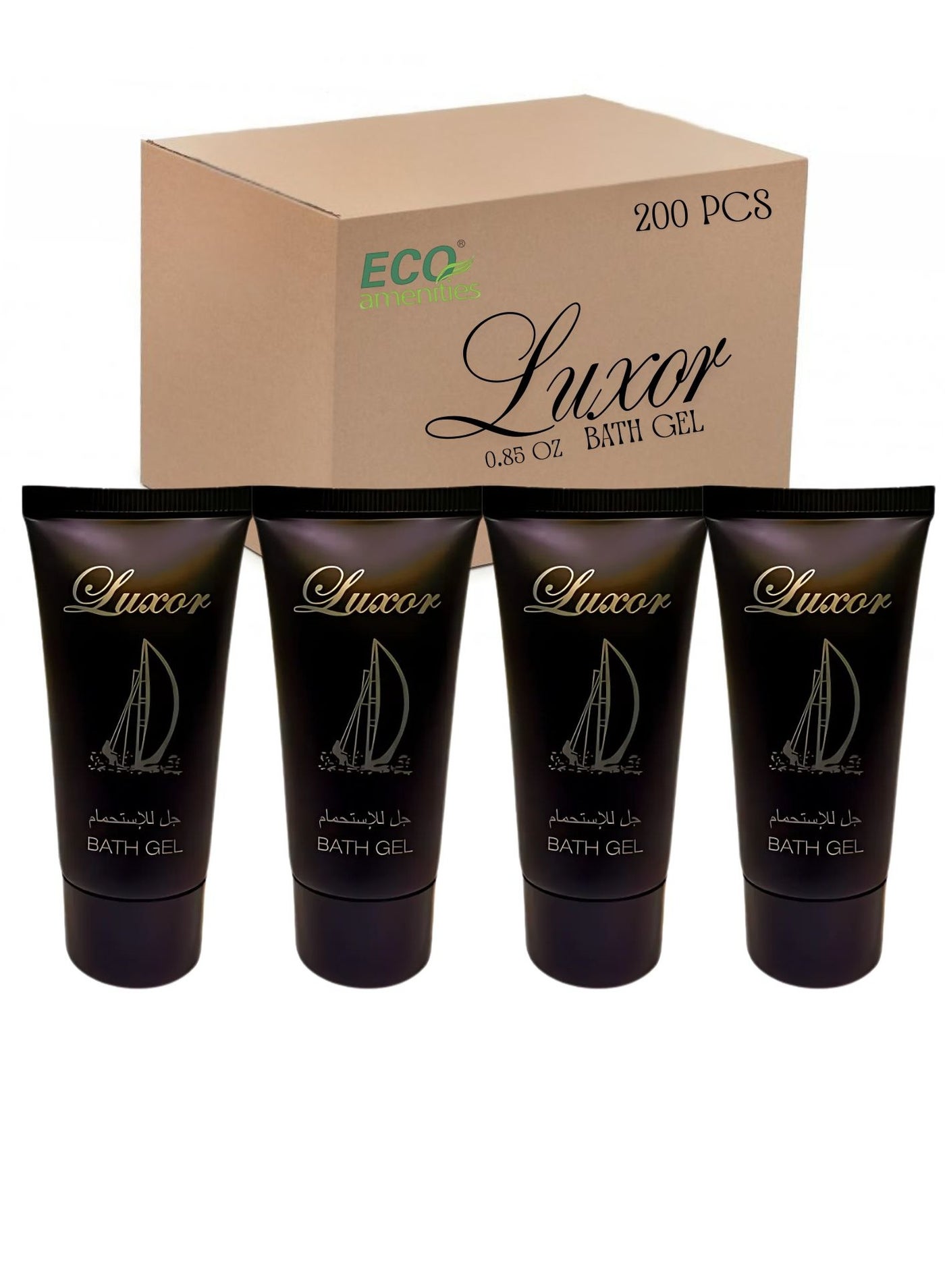 Luxor Bath Gel 0.85 oz. – Bulk Hotel Amenities, Travel Size Shower Gel, Luxury Guest Toiletries for Hotels, Resorts, Airbnb & Spa – Case of 200 Tubes”