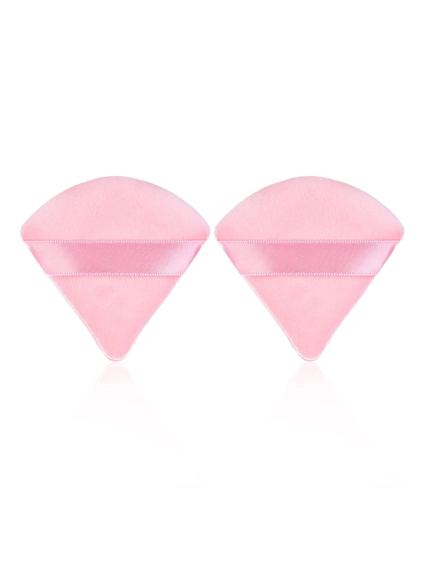2 PCS Triangle Powder Puffs Face Cosmetic Powder Puff Washable Reusable Soft Plush Powder Makeup Sponge