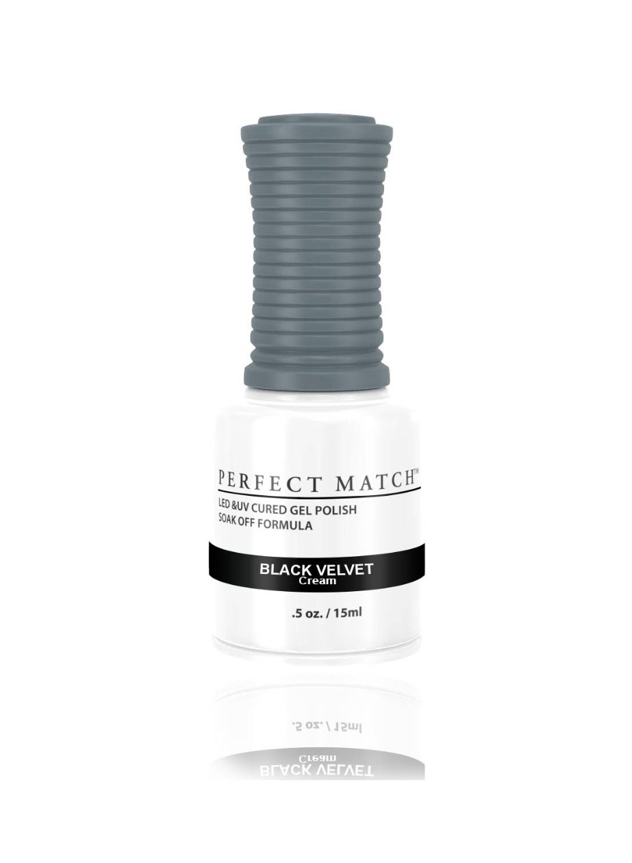 Perfect Match Gel Nail Polish 15ml Soak Off Long Lasting High Shine UV LED Gel Non Toxic Easy Application Wide Color Range for Manicure and Pedicure Black Velvet