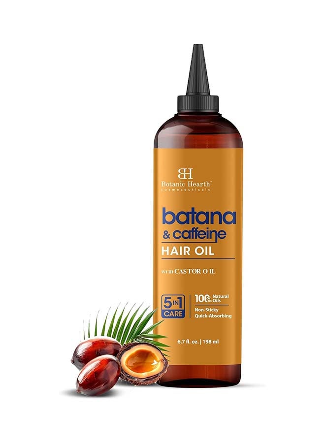 Batana And Caffeine Hair Oil, 198Ml, Revitalizing And Strengthening Hair Treatment For Fuller, Healthier Looking Hair, Paraben-Free, Suitable For All Hair Types