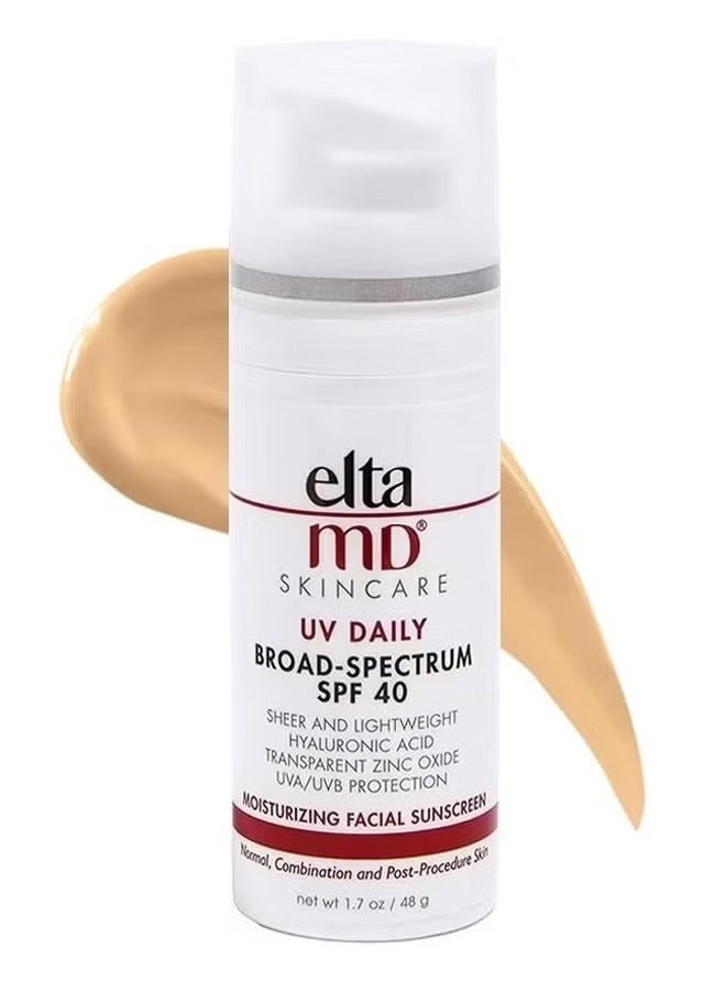 UV Restore Tinted Face Sunscreen 48g Skin Colour, SPF 40 Anti Aging Face Moisturizer for Women, Mineral Face Sunscreen for Sun Damaged Skin Repair, Zinc Oxide Sunscreen Formula, Daily Face Sunscreen