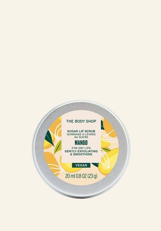 Mango Lip Scrub – Gentle Exfoliator with Shea Butter & Fair Trade Mango Seed Oil, Soft Smooth Kissable Lips, 97% Natural Origin, Vegan, 20ml