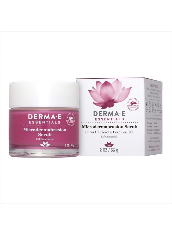 DERMA E Microdermabrasion Scrub with Dead Sea Salt & Citrus Essential Oils – Facial Exfoliating Scrub Smooths, Revitalizes and Renews – Ideal for Scars and Wrinkles, 2oz