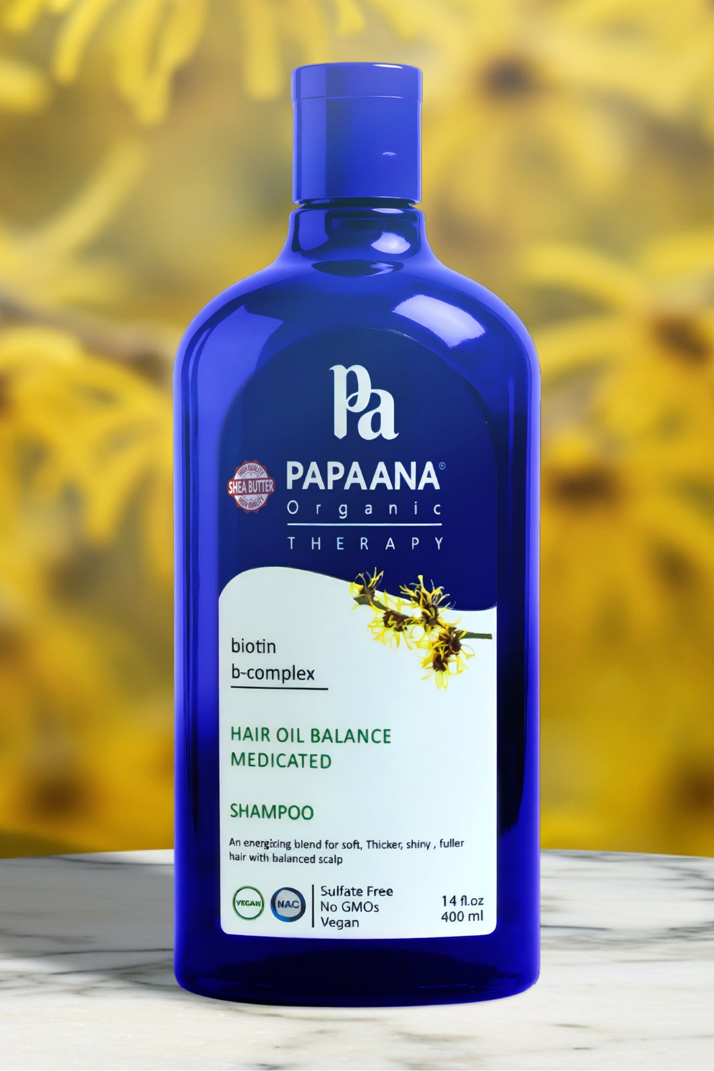 Hair Oil Balance Medicated Shampoo with Shea Butter – 400ml, Soft, Thicker, Shiny & Fuller Hair