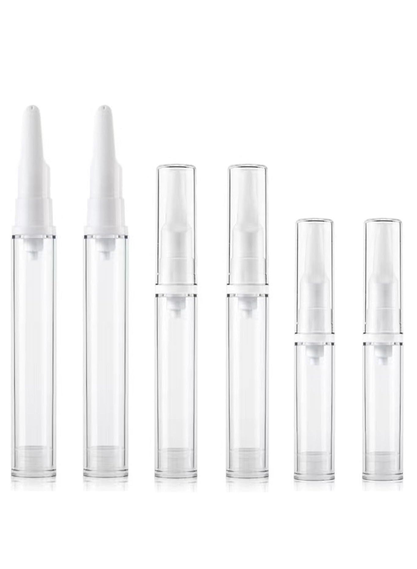 Airless Pump Jars 6 Packs Travel Foundation Container Travel Size Eye Cream Dispenser Empty Refillable Cosmetic Pump Bottles for Lotion Skincare Serum (5ml+10ml+15ml)