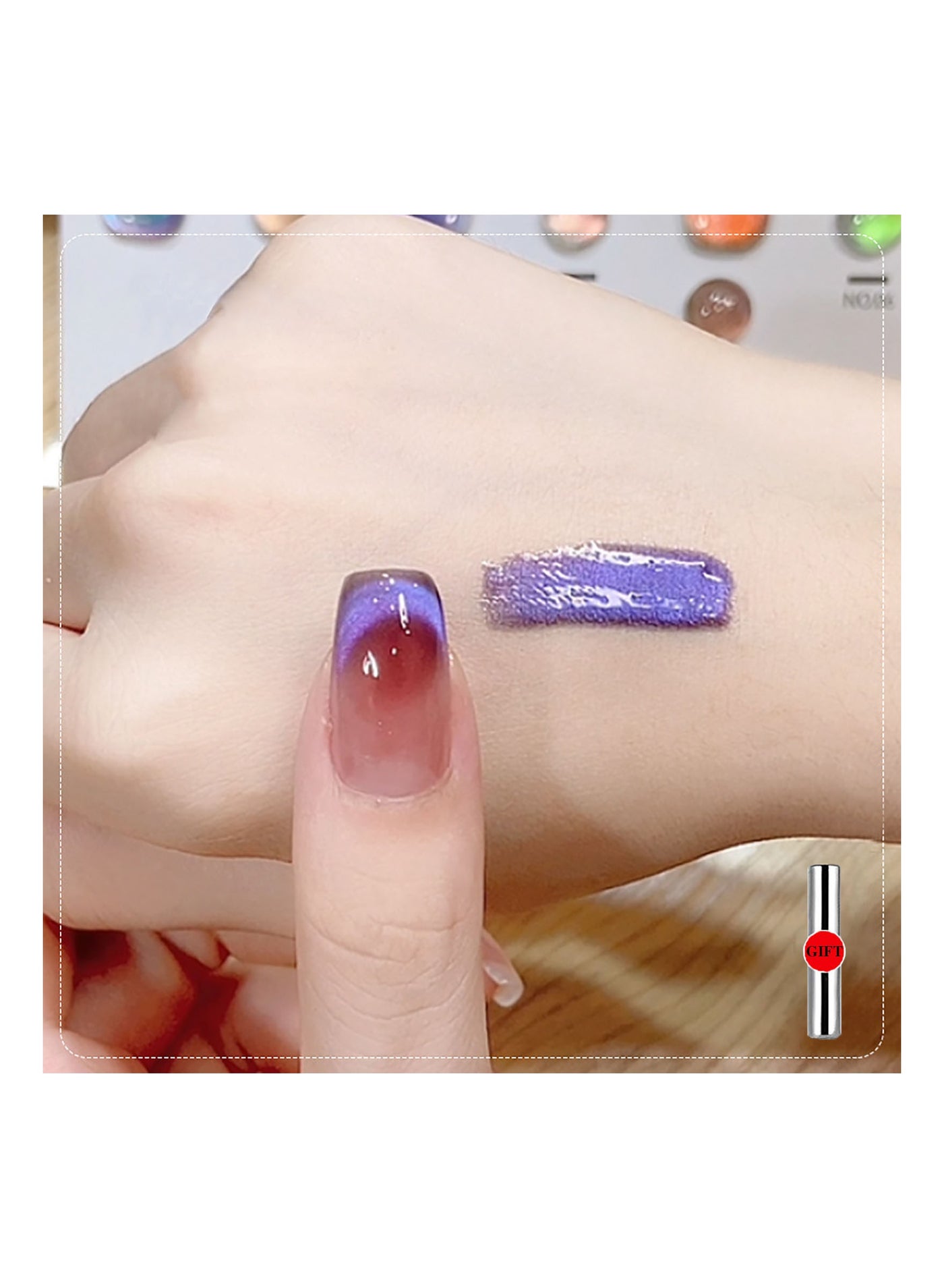 Nail Polish Kit Gel Nail Polish Cat Eye Glitter with Magnetic Stick Kit Super Shiny Color Long Lasting UV LED Needs Quick Drying Magnetic Art Manicure DIY At Home Soak for Women