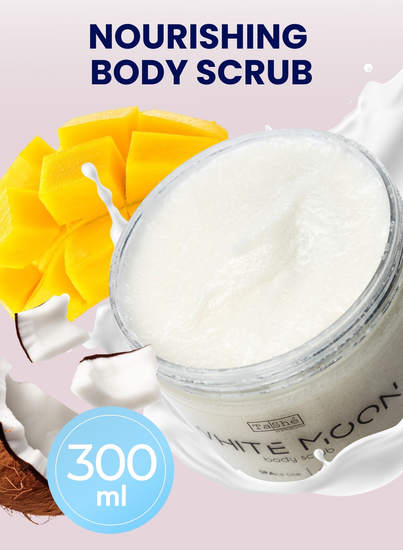 Flario Body Scrub "WHITE MOON". Deeply Nourishes The Skin, Providing Smoothness, Softness And Silkiness, Stimulates Blood Circulation And Skin Regeneration Process, 300 ml.
