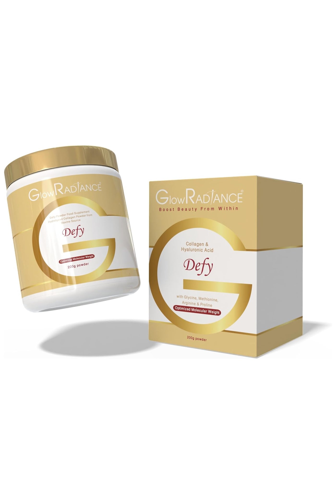 Glow Radiance Defy Powder â 100% Pure Collagen & Hyaluronic Acid | Deep Cleansing & Detoxifying Face Powder â Helps with Acne & Skin Rejuvenation, 200g