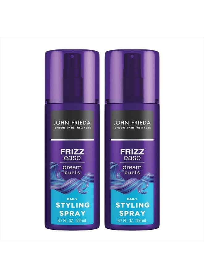 Anti Frizz, Frizz Ease Dream Curls Daily Styling Spray for Curly Hair, Magnesium-enriched Formula, Revitalizes Natural Curls, 2-6.7 Oz