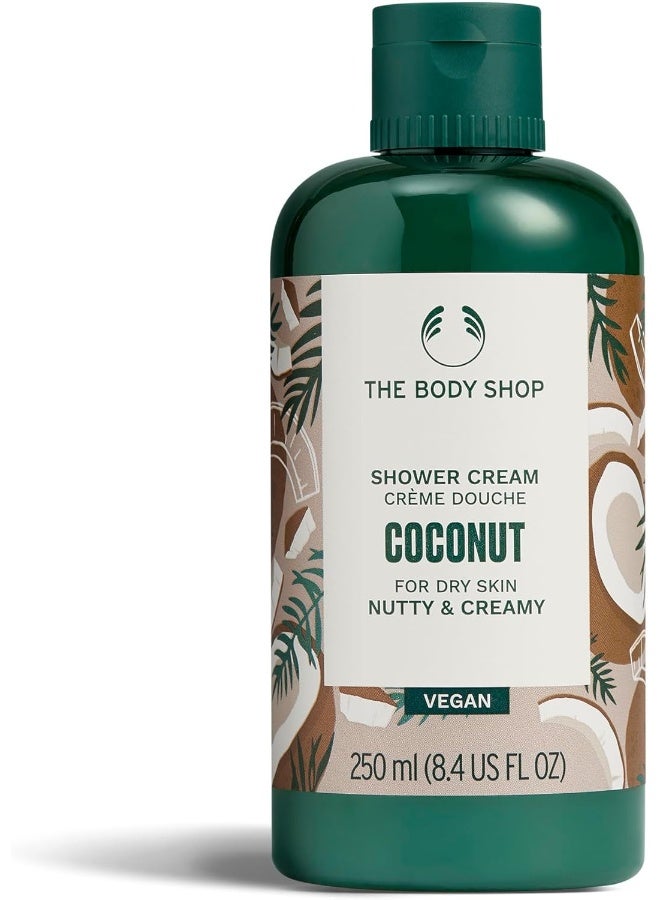 Coconut Shower Cream – Rejuvenating, Coco-Nutty Cleanse | Enriched with Organic Virgin Coconut Oil from Samoa | Leaves Skin Nourished, Soft, and Fragranced with Tropical Coconut & Vanilla Notes, 250 ml
