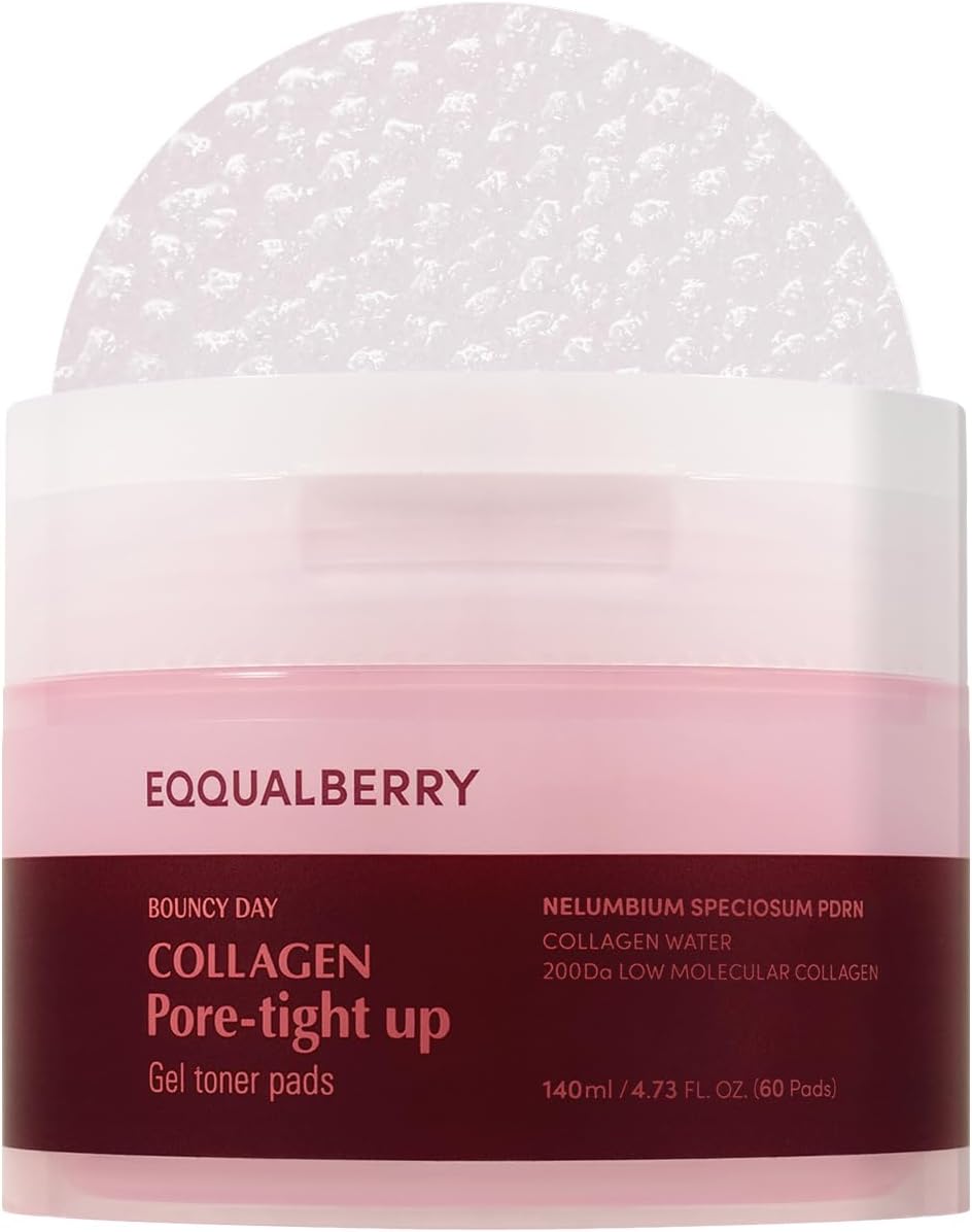 Collagen Pore-Tight Up Gel Toner Pads 140ml | Firming & Hydrating Facial Pads | Pore Tightening, Skin Elasticity & Smooth Texture