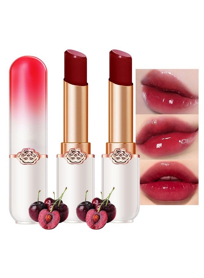 2Pcs Color Changing Lipstick Queenlong Lasting Lip Care Moisturizer Lip Balm Magic Lip Gloss Lip Tint Stain Glossly Makeup Lipstick Set For Women