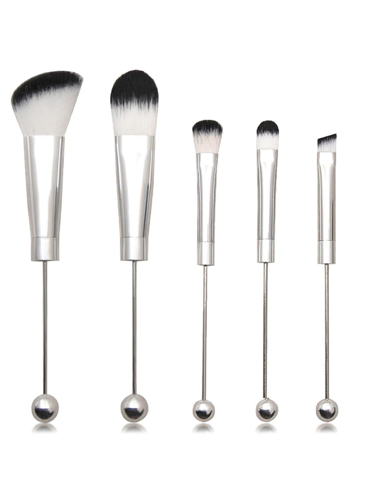 DIY Beadable Makeup Brushes Kit, Eyeshadow Brush, Create Your Own Unique Beaded Cosmetic Brushes, 5 Piece Set