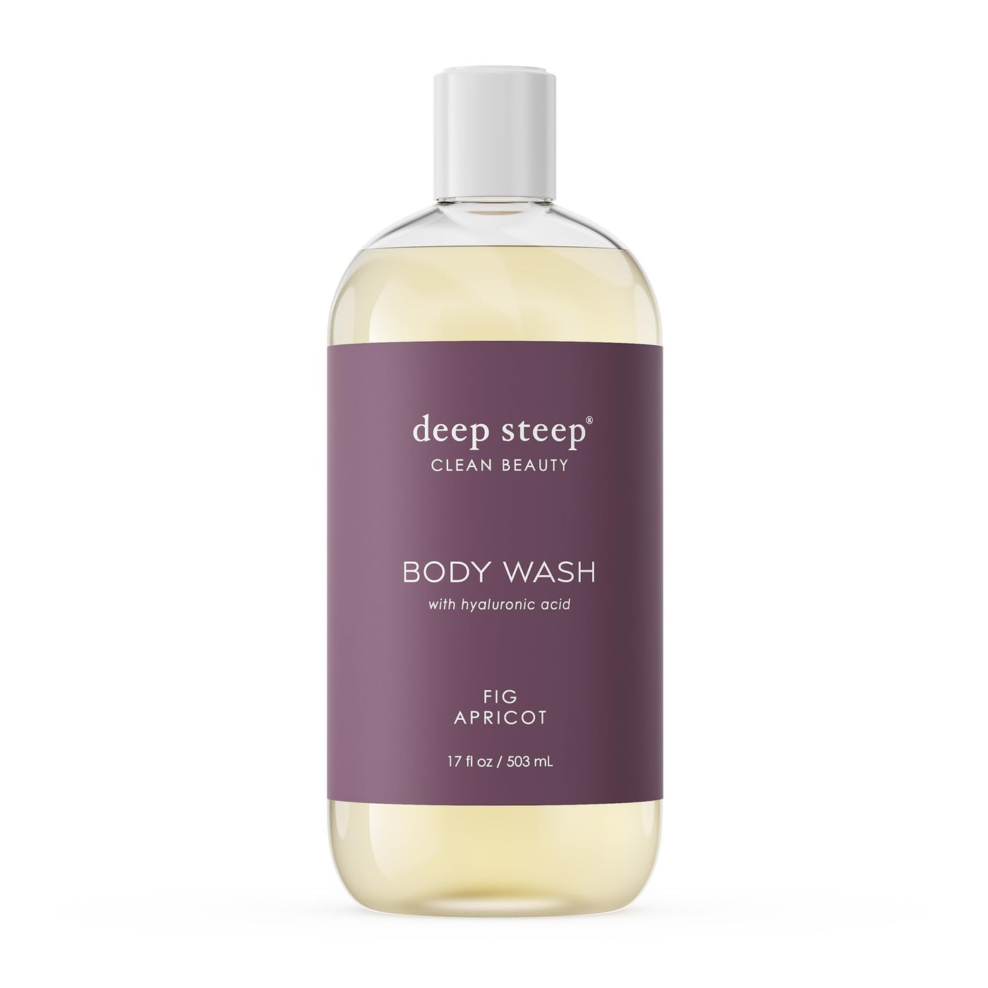 Deep Steep Body Wash, Fig Apricot, 17 oz â€“ Hydrating Shower Gel with Hyaluronic Acid, Shea Butter, Aloe Vera & Argan Oil â€“ Vegan, Clean Beauty, Clean & Refreshed Skin