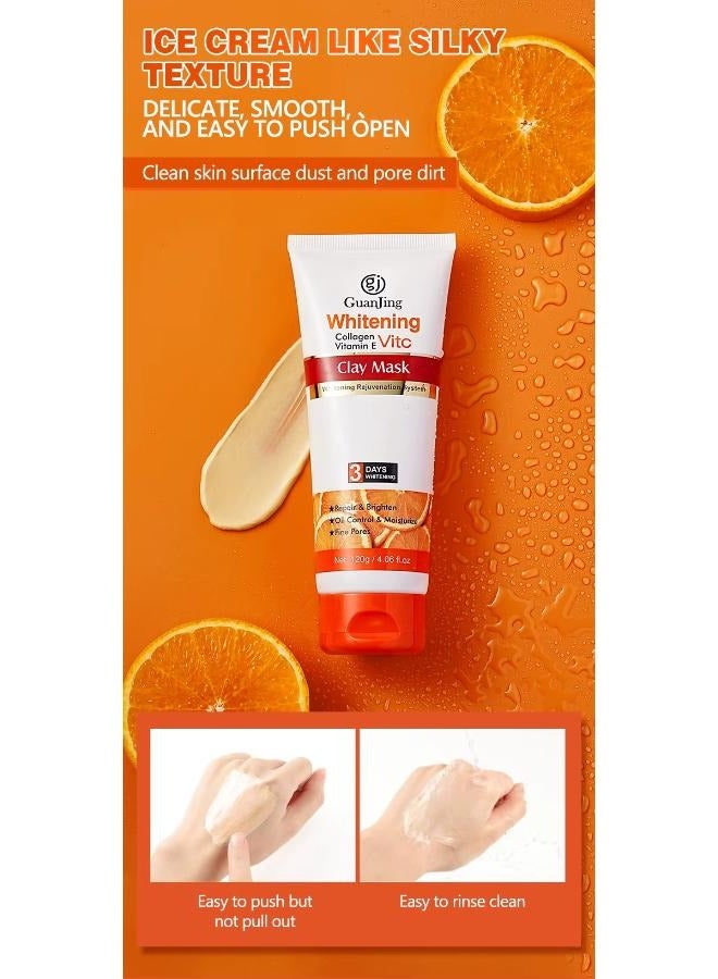 Whitening Oil Control Clay Face Mask Deep Clean Vitamin C Collagen Face Clay Mask