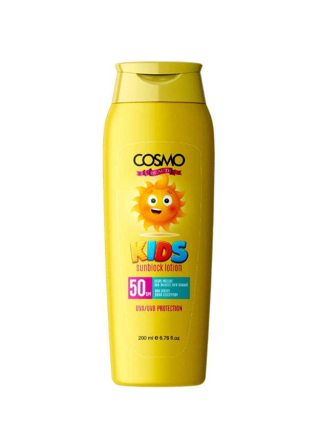 Kids Sun Block SPF 50 Lotion UVA/UVB Protection For Unisex, 200ML