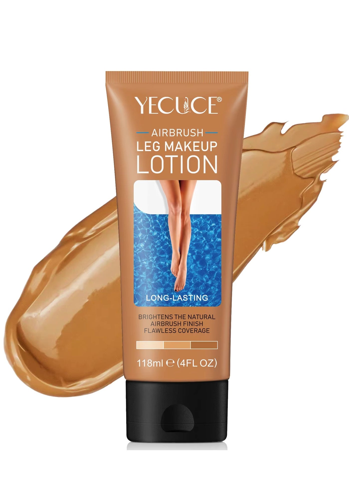 118ml Airbrush Leg Makeup Lotion Effect Leg Makeup Moisturize Light Leg Makeup Waterproof No Transfer Long Lasting Leg Skin Makeup Cover Cover Leg Scar Varicose Veins and Tattoo Cover Up Makeup Cream Fairest Glow 03