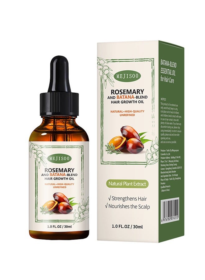 Rosemary And Batana,Blend Hair Growth Oil - Rosemary Oil with Batana Essential Oil for Hair Care- Dry Damaged Hair and Growth, Hair Loss Scalp Treatment, Healthier Thicker Fuller Hair, 30ml