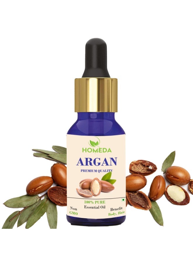 100% Pure Moroccan Argan Oil for Hair Growth (15 ml) Face, Skin (Argon Oil Morocco Hair Serum, Argan Murugan Face Massage) Cold Pressed, Organic