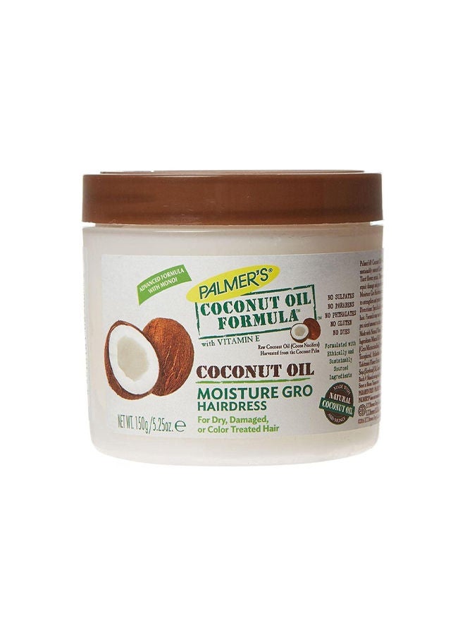 Coconut Hair Formula Moisture Gro Hairdress Hair Cream with Vitamin E 150g