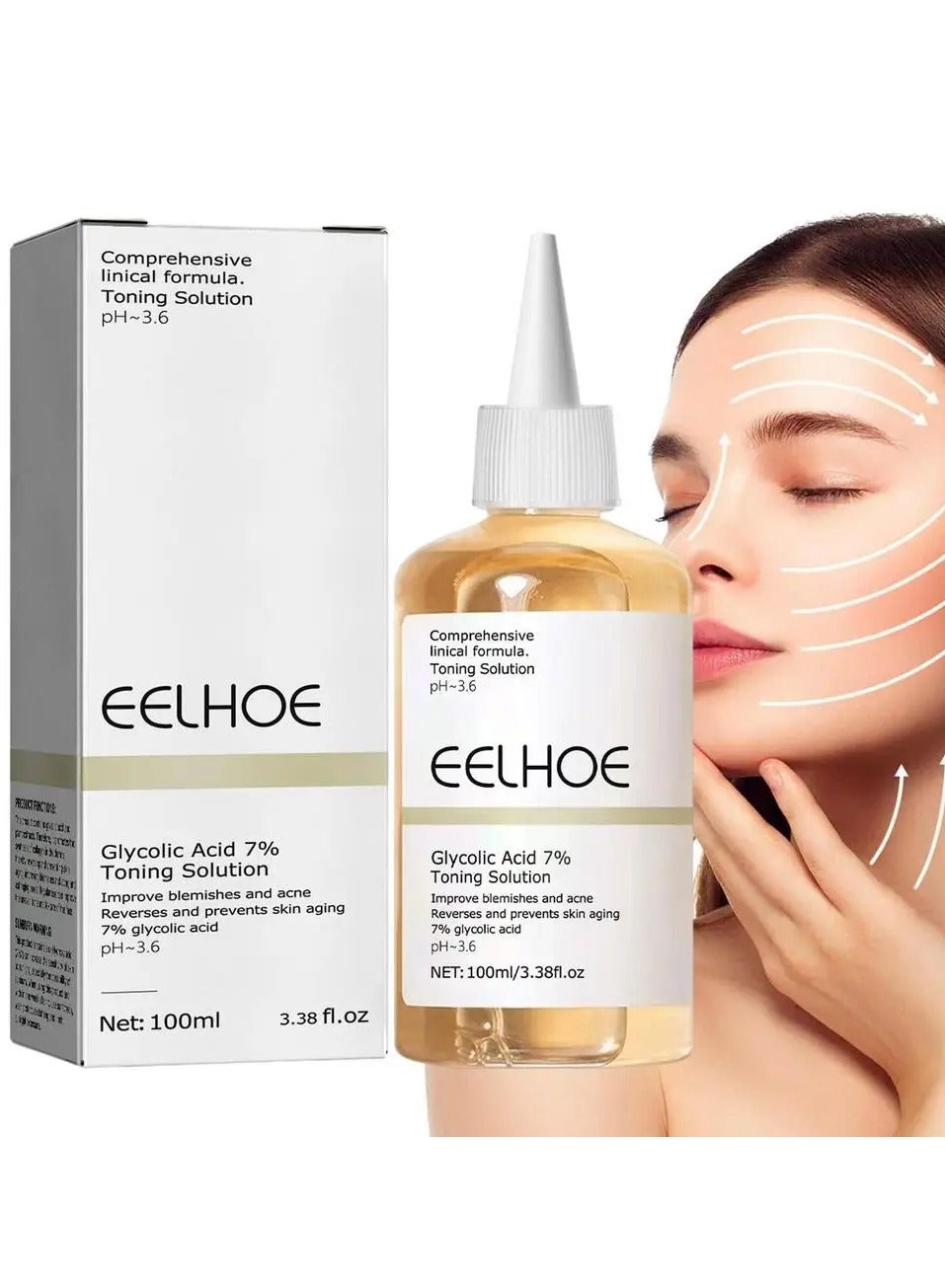 Glycolic Acid 7 Toning Resurfacing Solution, 100ml Facial Toner Acid, Facial Toner to Renew Aging Oily and Dry Skin
