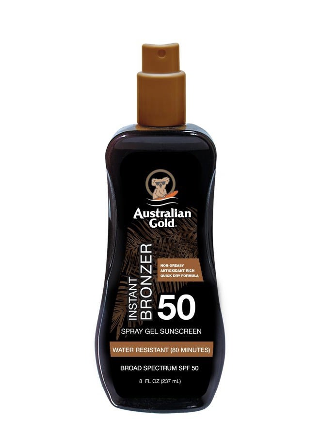 Spray Gel Sunscreen with Instant Bronzer SPF 50, 8 Ounce | Moisturize & Hydrate Skin | Broad Spectrum | Water Resistant,B07DG52KLY