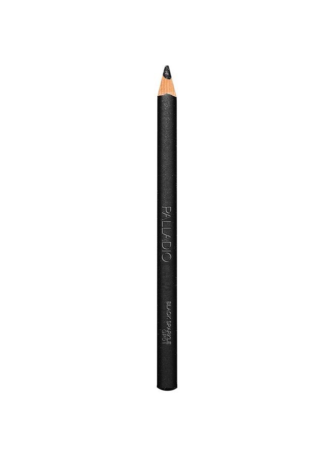 Glitter Eyeliner Pencil, Longlasting Creamy Cosmetic Pencil, Shimmer Eye Liner, Buttery Smooth Tip, Professional Makeup Glittery Pencil, Sharpenable, Black Sparkle