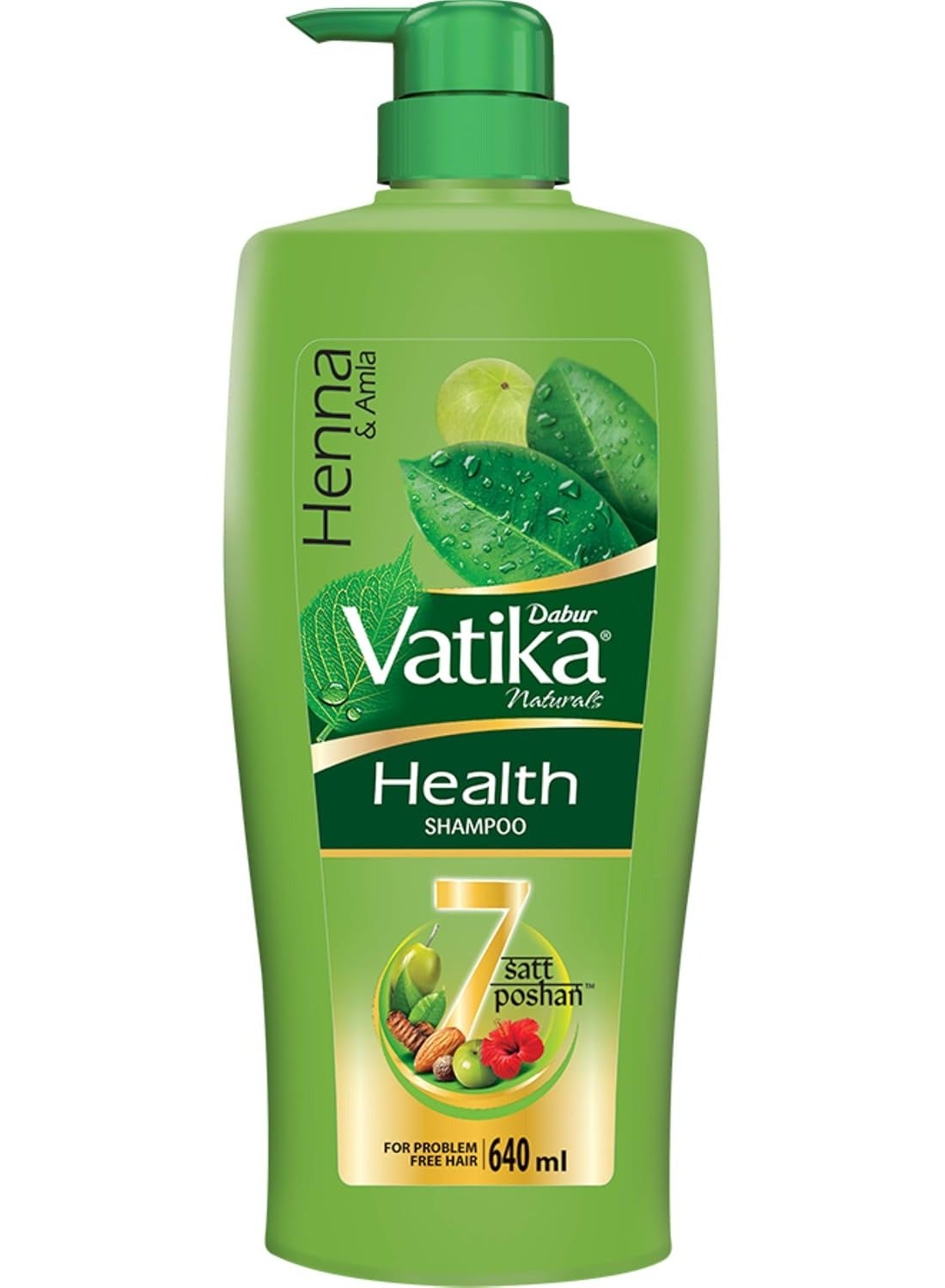 Dabur Vatika Health Shampoo  With 7 natural ingredients For Smooth Shiny Nourished Hair  640ml