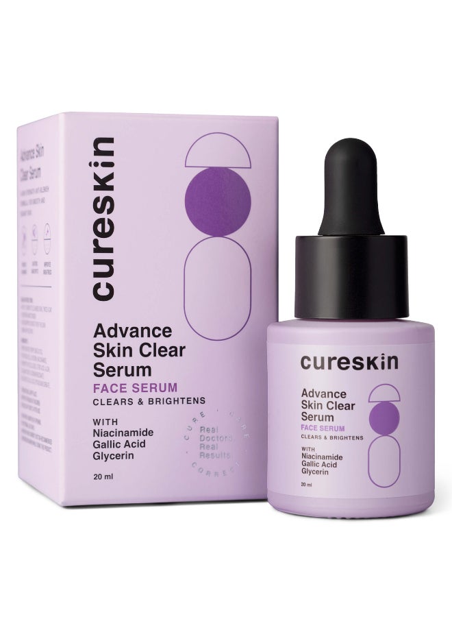 Cureskin Advance Skin Clear Serum with Niacinamide | Brightening Serum for Even-Toned Skin | Reduces Appearance of Blemishes and Uneven Texture, 20 ml (Pack of 1)