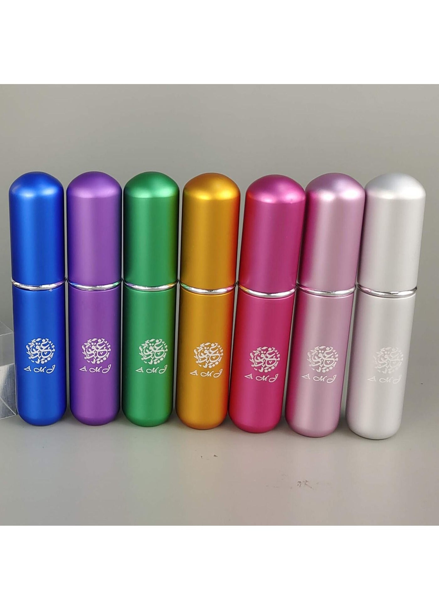 7 Piece Matte Multi color Portable Mini Refillable Atomizer Perfume Bottle, Perfume Spray, Scent Pump Case, Travel Pack of 5ml (Empty Perfume Bottle)