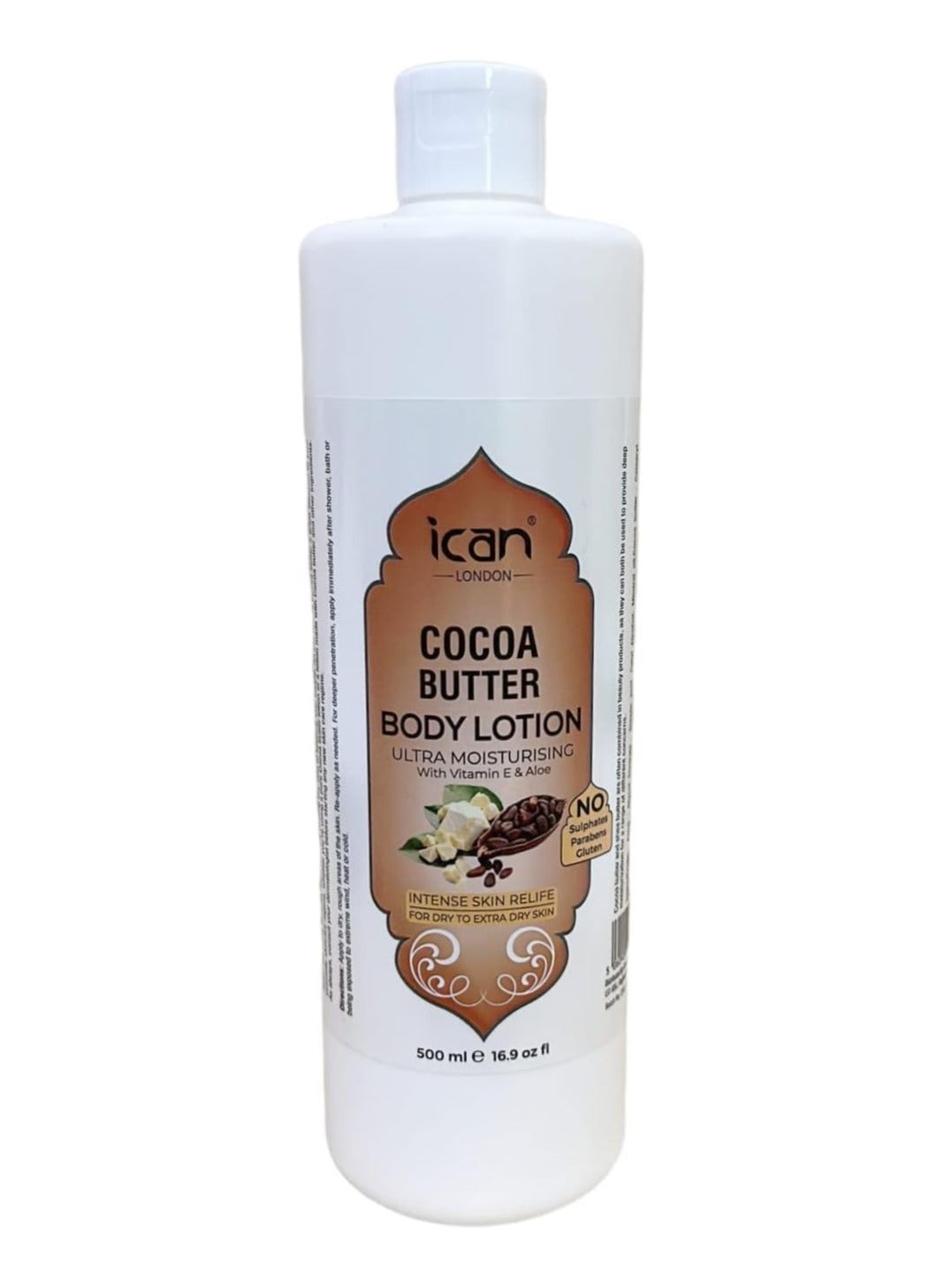 Natural Cocoa Butter Ultra Moisturising Body Lotion With Vitamin E And Aloe Extract 500ml