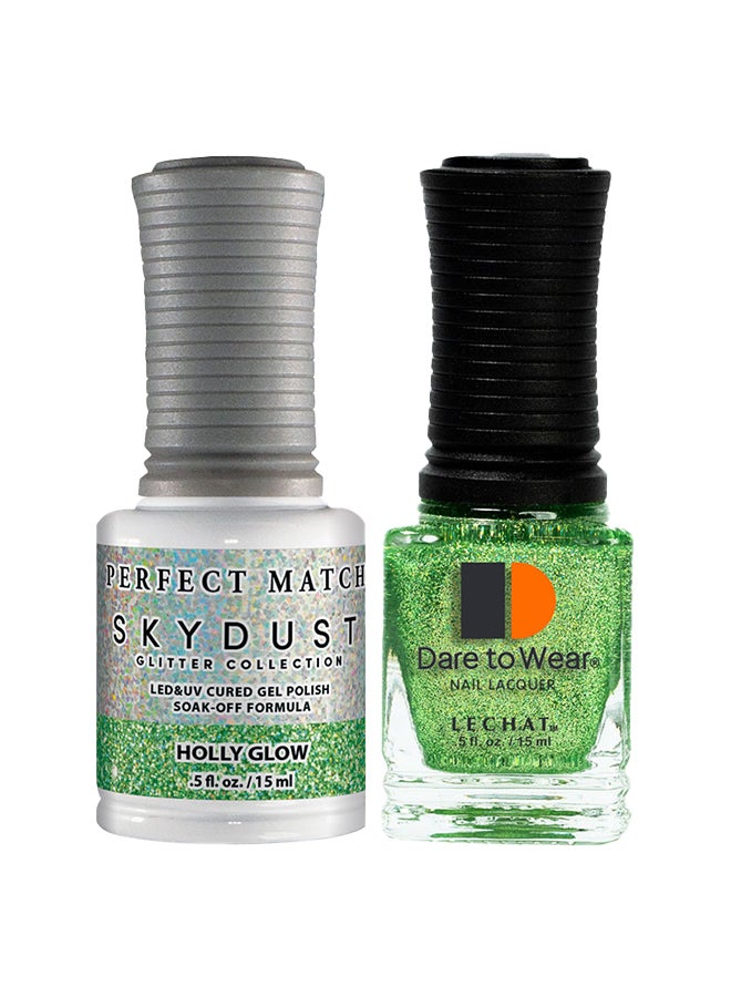 Gel Nail Polish, Gel Polish Soak Off Led U V Nail Gel Polish Sky Dust Glitter Holly Glow Sdms17