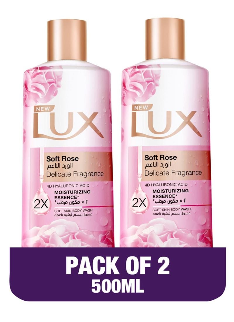 Soft Rose Delicate Fragrance Body Wash 2 x 500ml