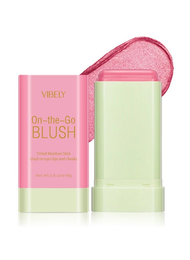 On The Go Blush,Blush Stick Blush Makeup Wand, Cream Blush For Cheeks Tint,Long-Wearing,Natural-Looking Face Foundation Bright Peach Blusher for Daily Wear 3D Wonder Stick #V01