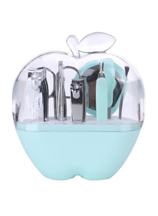 9-Piece Apples Shape Manicure Set Blue 9 x 4 x 10centimeter