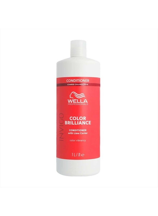 Invigo Color Brilliance Conditioner Coarse - Smoothing Colour Protection Hair Conditioner for Thick, Coloured Hair - With Vitamin E and Antioxidants - 1 L