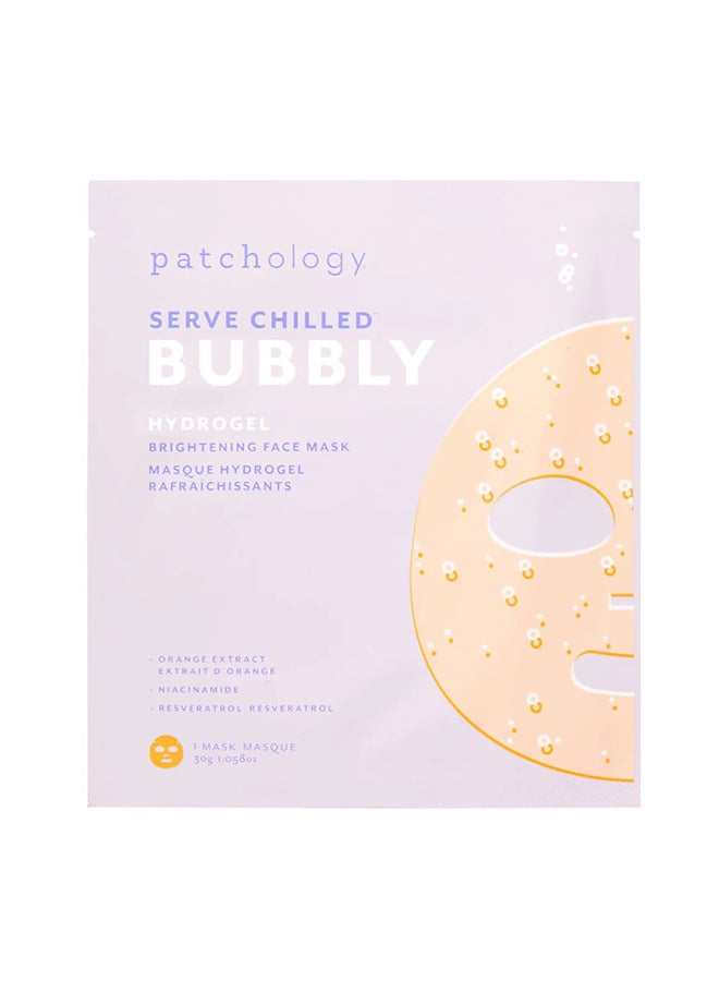 Patchology Bubbly Hydrogel Mask – Luminous Glow for Tired Skin, Resveratrol & Niacinamide, Brightening Mask for Sallow Skin Relief 1 Count