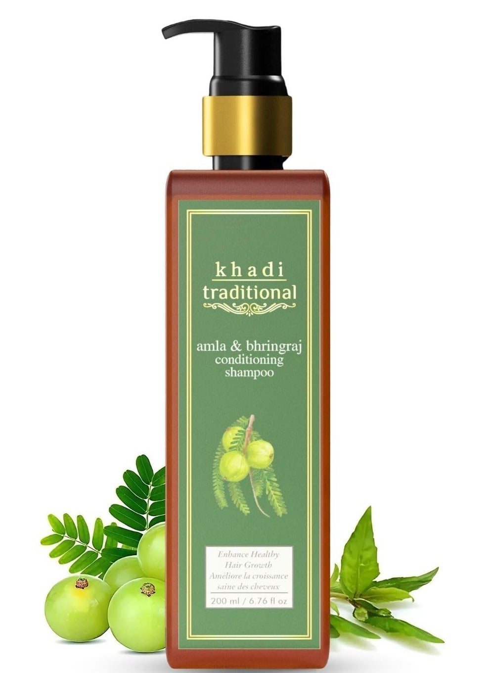 Traditional Premium Amla Bhringraj Shampoo for Controlling Dandruff & Hairfall, Sulphate and Paraben Free Shampoo, Natural Cleanser for Frizzy Hair