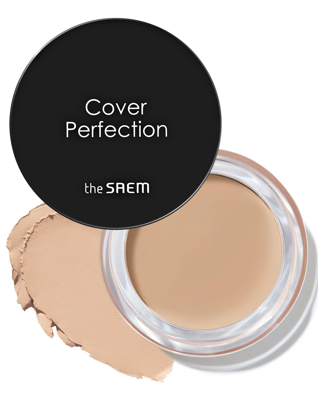 THESAEM Cover Perfection Pot Concealer 0.14oz - 01 Clear Beige for Fair to Medium Skin Tones - Single Pot Intensive Coverage Balm for Dark Circles, Blemishes & Imperfections - Korean Makeup