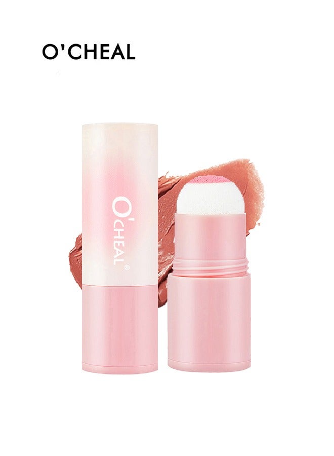 Full Of Vitality Powder Blusher Stick, Waterproof Blush Makeup Long Lasting 2 In 1 Cheek Blush & Lip Tint & Eye Shadow Makeup Stick(03#SWEETE NE DAPRICOTS)