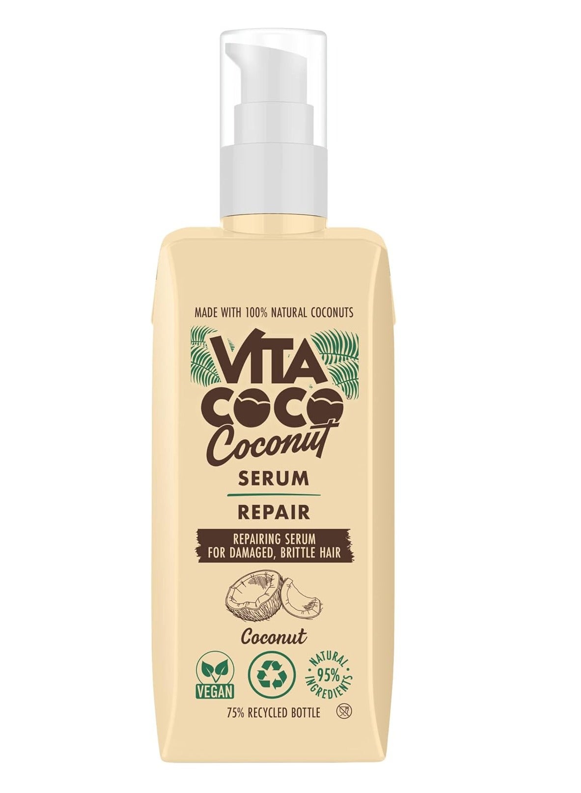 Coconut Repair Serum for Damaged Hair 150ml 95 Percent Natural Repairing Hair Treatment protects and repairs for all hair types
