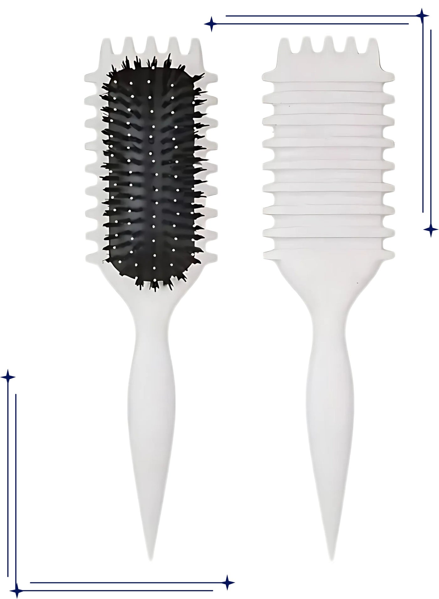 Frizz Reducer Curl Defining Brush for Curly Hair Easy Glide Nylon Bristles Resin Handle Styling & Shaping Comb for Women & Men