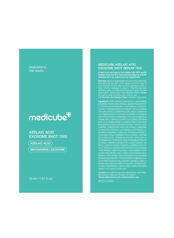 Medicube Azelaic Acid Exosome Shot Serum 7500 Tone-Up Brightening Clarifying Niacinamide Korean Skincare 30ml
