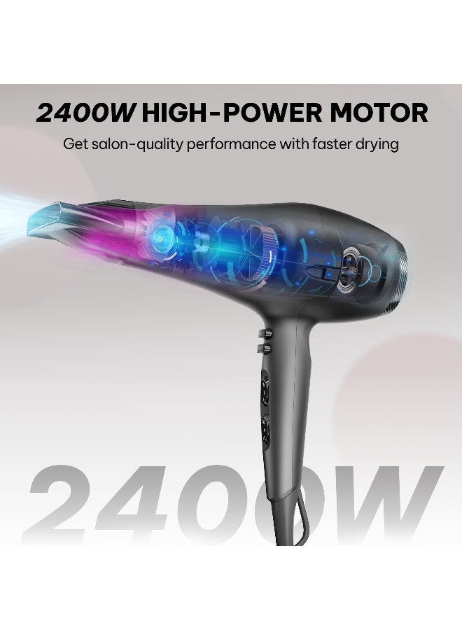 Blaupunkt Professional Hair Dryer 2400W – Ionic Function, 3 Heat & 2 Speed Settings, Cool Shot, Diffuser & Concentrator Attachments, Lightweight Design, Removable Filter-SDP730 - image 3